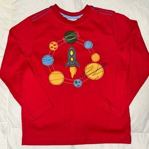 Hanna Andersson red space ship tee sz 120 6-7 EUC Smoke free home